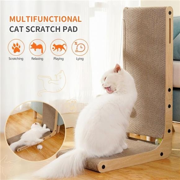 Large L Shape Cat Scratchers Cardboard, Protecting Furniture Cat Scratch Pad - Picture 4 of 8